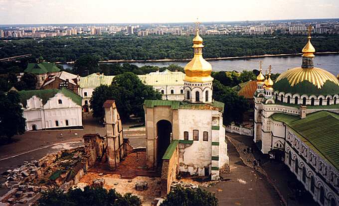 Kiev. Kievo-Pechorskaya Lavra. Destroyed Assumption Church. XI cent.