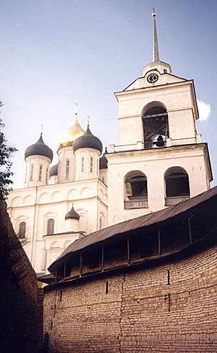 Pskov. The Kremlin. View at Trinity Church.